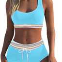 Wenly zeng Womens Sport Two Piece Swimsuits Racerback Tops Boyshort Bottom M