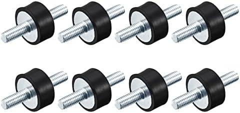 uxcell M6x18mm Rubber Mounts, 8pcs Anti Vibration Isolator Studs Shock Absorber Male for Air Compressors, Garage Motor, Diesel Engines, 20x10mm