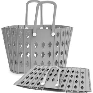 Collapsible Laundry Basket Durable Foldable Hamper for Room Organization, Dirty Clothes Hamper, Basket for Blankets, Laundry Room Storage Gray, 45L