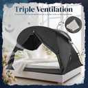 uniHimal Bed Tent Canopy Twin, Blackout Portable Sleep Tent Easy Setup, Breathable Mesh, Privacy Curtains for Adults, Ideal for Indoor