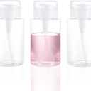 3 Pack Push Down Pump Dispenser Empty Push Top Bottles Containers for Nail Polish Makeup Remover Micellar Water Facial Toner 6.7oz/200ML