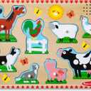 Melissa & Doug Farm Animals Sound Puzzle - Wooden Peg Puzzle With Sound Effects (8 pcs)