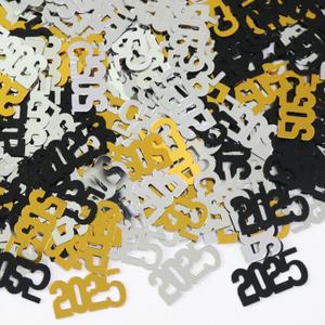 Heyimimy Gold and Black 2025 Confetti | Graduation Confetti 2025-30g | Graduation Decorations Class of 2025 | Congrats Grad Table Scatters | Grad Party Supplies 2025