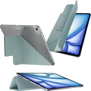 MAGEASY Case for 2025 M3 & 2024 M2 iPad Air 13 - Folio Case with Multi-fold, Multi-Angle Stand, Apple Pencil Holder, Stain-Resistant - Facet | Exquisite Blue (2024-2025 iPad Air 13 (M3/M2))