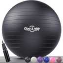 PL-0015 Soft Exercise Ball, Anti-Burst Yoga Ball Chair Supports 2200lbs PL-0015 (25, Black)