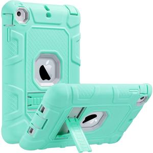 ULAK Case for iPad Mini 1 2 3, Three Layer Heavy Duty Shockproof Protective Case with Kickstand for iPad Mini 2 Case 1st 2nd 3rd Generation (Green/Grey)