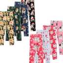 Chicduo 8 Pack Girls Printed Leggings Yoga Pants for Kids Full Length Stretchy Cute Leggings in 9-10 Years