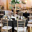 10 Pack Black Round Tablecloths, 120 Inch Stain Resistant and Wrinkle Polyester Fabric Washable Table Clothes Cover for Kitchen Dining, Wedding, Reception Banquet, Birthday Party, Buffet Restaurant