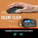 Trueque Wireless Keyboard and Mouse Combo - Full-Size Quiet Keyboard with Palm Rest, Phone Holder, Multimedia Keys, Power Switch, Compatible with Windows, Chrome OS, PC, Laptop (Batteries Included) (Black)