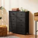 Sweetcrispy Black Dresser for Bedroom Tall, 8 Drawer Storage Organizer, 31.5"D x 11.8"W x 36.4"H
