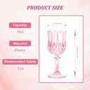 7OZ Plastic Wine Glasses, Reusable Vintage Goblets Unbreakable Drinking Glasses Crystal Water Cups Champagne for Wedding, Parties Mother's Day (24, Pink)