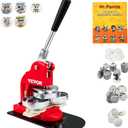 VEVOR Button Maker Machine, 75 mm (3 inch) Badge Punch Press Kit, Children DIY Gifts Pin Maker, Button Making Supplies with 500pcs Button Parts & Circle Cutter & Magic Book