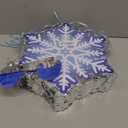 Shappy Winter Piata Snowflake Christmas Piata with Blindfold Bat Confetti 13 x 14.5 Inch Snowflake Pull String for Christmas Winter Theme Birthday Party Game Decorations Supply