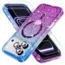 Choiche Magnetic for iPhone 17 Pro Max Case Compatible with MagSafe, Women Cute Glitter Sparkly Phone Case with Diamond Camera Lens Protectors, Military-Grade Drop Protection 6.9" (Blue/Purple)