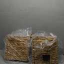 12x12x12 Storage Cube, Water Hyacinth Storage Baskets, Wicker Storage Baskets for Shelves, Woven Baskets for Storage, Square Wicker Storage Basket for Bedroom, Living Room (4 Packs 12x12in)