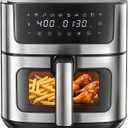 DUMOS Air Fryer 6.34 Quarts, 8-in-1 Airfryer with Presets & Viewing Window, 12.99"x 10.83"x11.42"