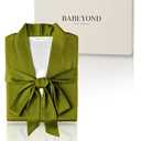 BABEYOND Kimono Robe Cover up with Box Long Floral Satin Sleepwear Silky Bathrobe Bachelorette Robe (One Size, Olive)