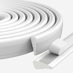2 Pack*16.4 Ft Weather Stripping Seal Strip for Doors,Soundproofing Window Insulation Draft Stopper for Winter, Selfadhesive Foam Weather Strip for Door Frame,Door Gap Filler Noise Blocker(White)
