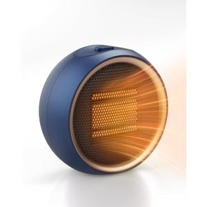 Space Heater for Indoor Use, Portable Electric Heater with 2S Fast Heating & PTC Ceramic, Tip-Over/Overheat Protection, Ultra Quiet Mini Desk Heater for Bedroom, Bathroom, Home Office (Blue)