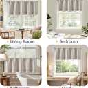 jinchan Colorful Striped Linen Double Layer Valance Pinstripe Rustic Cafe for Living Room Bathroom Light Filtering Drapes for Small Window Farmhouse Valance Rod Pocket 1 Panel 18 Inch Multi Blue