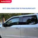 Window Visors Rain Guards for 2017-2026 Ford F250-F550 Super Duty SuperCrew, Out-Channel Window Vent Wind Deflectors Visors Shades for 17-26 F-250 F-350 F-450 F-550 SD Crew Cab, for Full-Size Cabs