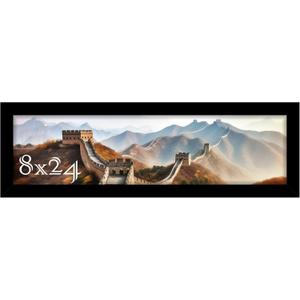 Picrit 8x24 Picture Frame, Photo Frame for Wall Mounting Display, Black