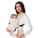Momcozy Baby Carrier - Ergonomic, Cozy and Lightweight Carrier for 7-45lbs, Effortless to Put On, Ideal for Hands-Free Parenting, Enhanced Lumbar Support, Pure hug for Infant to Toddler, Khaki