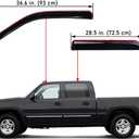In-Channel Rain Guards, Fits 2001-2007 Chevrolet Silverado & GMC Sierra 1500 (HD), 2500 (HD), 3500, Crew Cab; 2002-2006 Chevrolet Avalanche & Suburban, Cadillac Escalade EXT, GMC Yukon XL, Smoke, 4Pcs