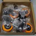 2 Inch Caster Wheels, Threaded Stem Casters Set of 4 Heavy Duty, 5/16"-18x1 (Screw Diameter 5/16", Stem Length 1"), Safety Dual Locking Industrial Castors, Wheels for Cart, Furniture