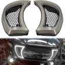 HDBUBALUS Motorcycle Headlight Vent Accent Turn Signal LED Indicator Side Lights For Harley Road Glide FLTRX 2015-2023 (Smoke Lens)