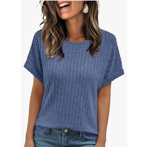 AUTOMET Women Summer Tops 2026 Spring Sweaters Dressy Casual Short Sleeve Shirts Business Blouses,Size S