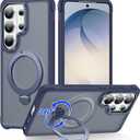 for Samsung Galaxy S26 Ultra Case with Magnetic Stand, Blue | Crystal Clear Case,Rigorous Drop Protection, Great Grip Feeling, Slim Shockproof Phone Cover