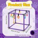 Soulchen Puppy Play Gym with 8 Hanging Toys, Small Dogs Enrichment Interactive Toys 19.7 Inch Pets Indoor Jungle Gym PVC Frame with Bungee Straps Enrichment Activity Center
