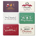 Sustainable Greetings 48-Pack Christmas Cards with Envelopes - 4 x 6 in, 6 Retro-Modern Designs in Red, Green, Purple & Brown - Blank Holiday Cards for Personalized Messages