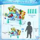 2027 Upgraded 10-in-1 Sand Water Table for Toddlers 1-3, Kids Sensory Table with Electric Water Pump & Elephant Faucet, Play Kitchen Sink with Food Accessories, Fishing Toy