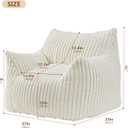 Achicsofar Giant Bean Bag Chairs for Adults Teens, Large Bean Bag Sofa Chairs with Filling Comfy Fuzzy Bean Bag Chair with Armrests for Bedroom Living Room Reading, Medium