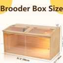 Large Wooden Chicken Brooder Box with Bulb Set and Thermometer - Brooder Box for Chicks Indoor Accommodates Up to 12 Chicks - Ideal for Chickens, Ducks, Quails, Hamsters, and Lizards32x16x16 Inches