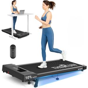 THERUN 10% Walking Pad with Auto Incline, Walking Pad for Home and Office, 2.5 HP Brushless Core Portable Under Desk App Walking Pad with Remote Control and LED Display