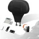 FOVPLUE Adjustable Rider Backrest,Detachable Plug-in Driver Backrest Pad w/Mounting Kit for Harley Touring 2009-2025,for CVO Road Glide Street Glide Tri Glide FLHTK/L Electra Glide Road King,Style 3