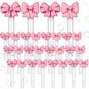 Rotatingpals 24 Pcs Pink Bow Bubble Wands Bulk Black Pink Bow Party Favors Mini Bubble Stick for Party Supplies Coquette Bridal Gift Baby Shower Piñata Bachelorette Favors