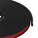 PATIKIL 1/2 Inch x 20 Feet U Shape Edge Banding, TPE Rubber Edge Trim Self Adhesive Veneer Edging Trim for Veneer Furniture Cabinets Shelves Table, Black