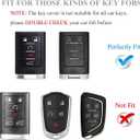 for Cadillac Key Fob Cover, Key Fob Case Cover Fits for Cadillac SRX ATS Escalade XT4 XT5 XT6 XTS CTS STS CT6 Chevrolet C7 Corvette Car Accessories Smart Key