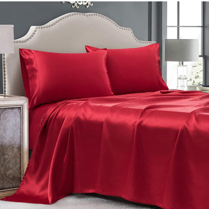 Cobedzy Gray Satin Sheets Set Full Size, 4 Pcs Silky Soft Satin Bed Sheets Full Set with Deep Pockets, Extra Smooth & Luxurious Microfiber Sheet for Hair and Skin
