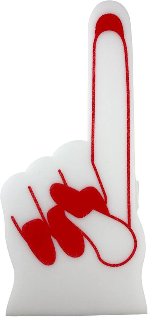 Giant Foam Finger 18 Inch- Number 1 DIY Blank Foam Hand for All Occasions - Cheerleading for Sports - Exciting Vibrant Colors use as Celebration Pom Poms- Great for Athletics Local Sport Events Games (White)