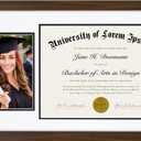 Americanflat 11x18 Diploma Frame with Shatter-Resistant Glass - Fits 8.5x11 Diplomas and 5x7 Pictures - Signature Collection - Graduation Picture Frame for Wall Display - Walnut
