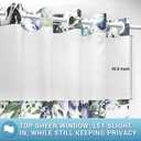 WITHLOC No Hook Shower Curtain with Snap in Liner - Eucalyptus Shower Curtain - Washable Waterproof Inner Liner, Plants Green Leaves Modern Shower Curtains - Machine Washable, 71 x 74