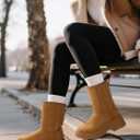 SHIBEVER Women's Snow Boots Winter: Suede Fur Lined Waterproof Anti-Slip Furry Platform Women Ankle Snow Boots (8.5)