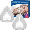 2 Packs Full Face CPAP Mask Cushion (S) for ResMed Airfit F20 & Airtouch F20, Innovative 3D Memory Foam with Built-in Silky Grey Fabric Liner - Highlights Soft Fit & Leak-Free Seal for F20 Mask Small