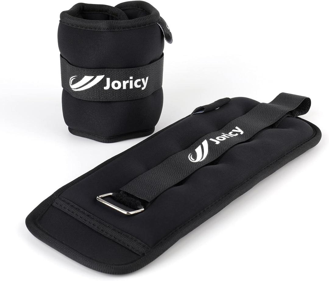 Ankle Weights, Wrist Leg Arm Weights for Women Men Kids with Adjustable Straps, A Pair of 10LBS(5LB Each Weight) Strength Training Weighted for Jogging, Running, Walking, Fitness, Black