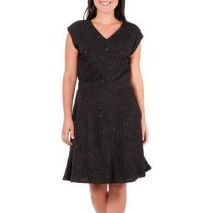 NY Collection Womens Draped Paisley Shift Dress Bealls Florida , Black S
